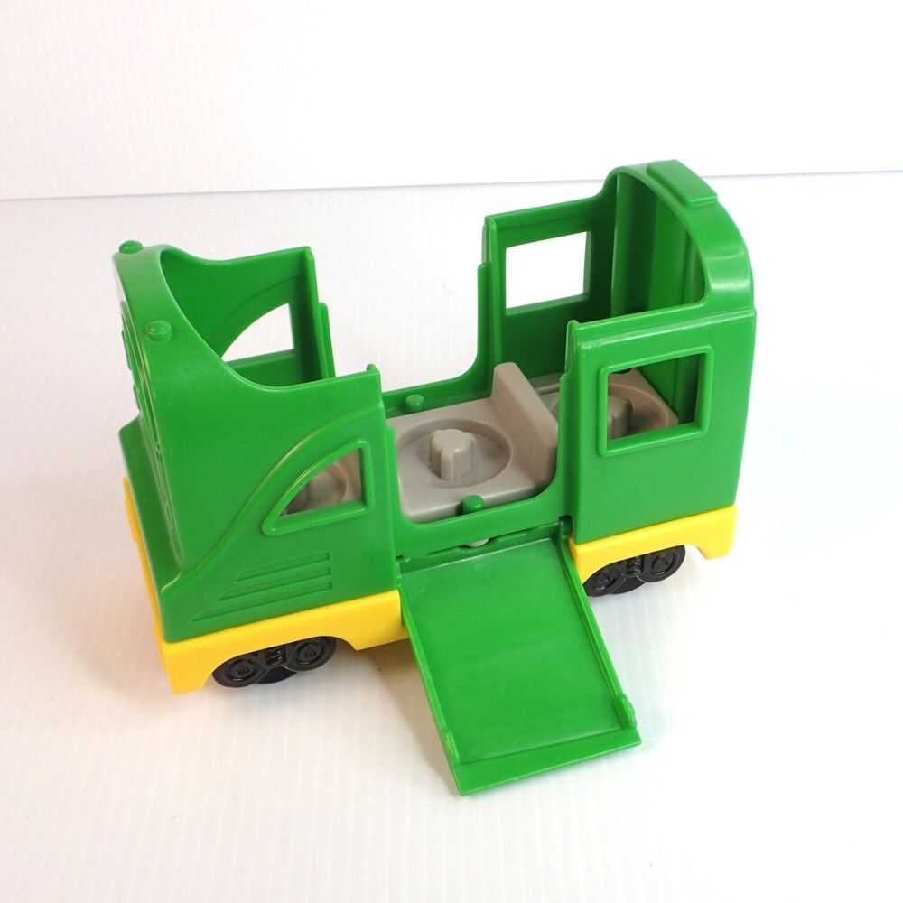 Fisher Price Little People Push Along Green Yellow Train REPLACEMENT CAR